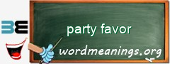 WordMeaning blackboard for party favor